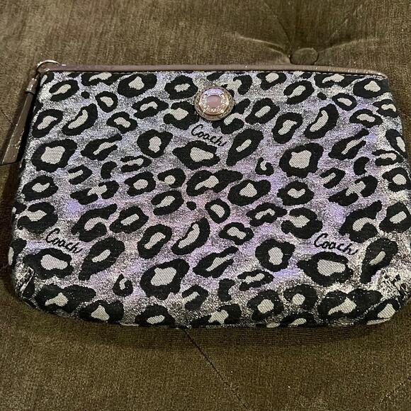 Coach clutch metallic leopard / bag insert - NWOT - Picture 1 of 5